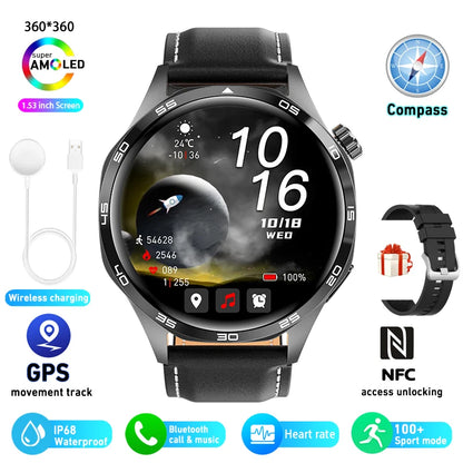 Montre connectée GT5 Pro pour homme, GPS, NDavid, écran AMOLED 360x360, fréquence cardiaque, appel Bluetooth, étanche IP67, HUAWEI 2024