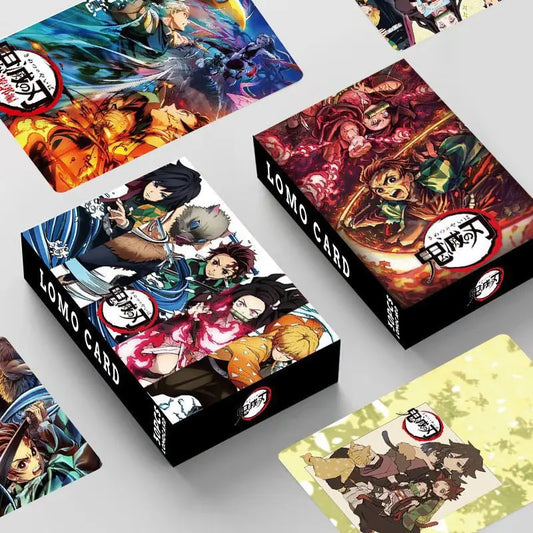 Cartes Lomo de l'anime japonais Demon Slayer One Piece, 1 paquet de 96 pièces, jeux de cartes avec cartes postales et messages, cadeau pour les fans, collection de jeux et jouets