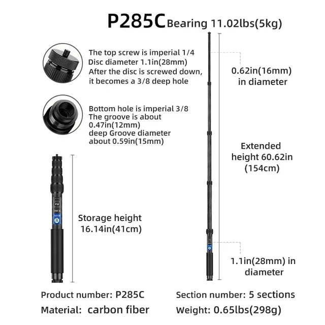 BEXIN-Extension monopode professionnelle pour DJI RS2 RSC2 RS3 RS3 Mini RS3 PRO RS4 RS4PRO, stabilisateur de caméra, support d'invitation de photographie, le plus récent