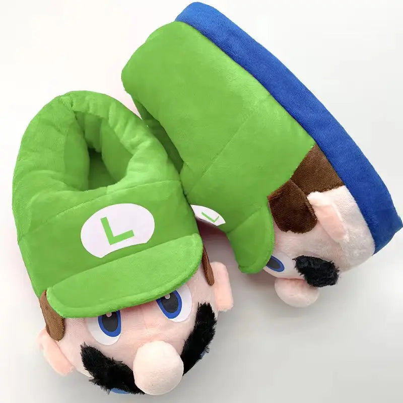 Chaussons d'hiver en peluche Super Mario Bros., antidérapants, doux et chauds, pour enfants, chaussures décontractées en coton pour femmes et hommes