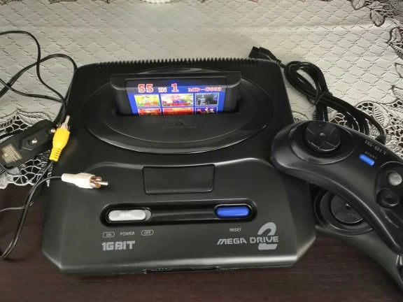 Console de jeu vidéo Sega MD2 2 TV, version PAL, couleur noire, prise UE, carte classique 16 bits, pour garçon