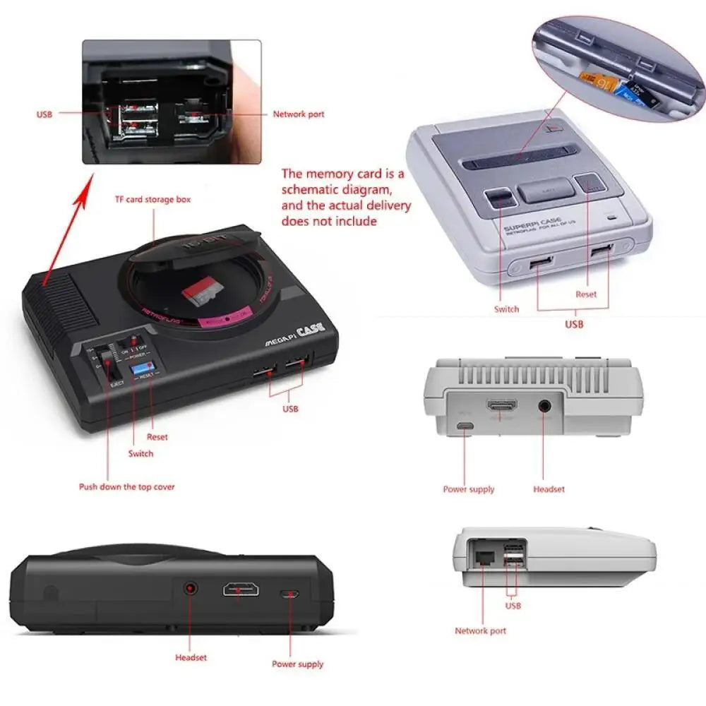 Coque de jeu portable rétro intégrée de plus de 45 000 pour SNES/MEGA