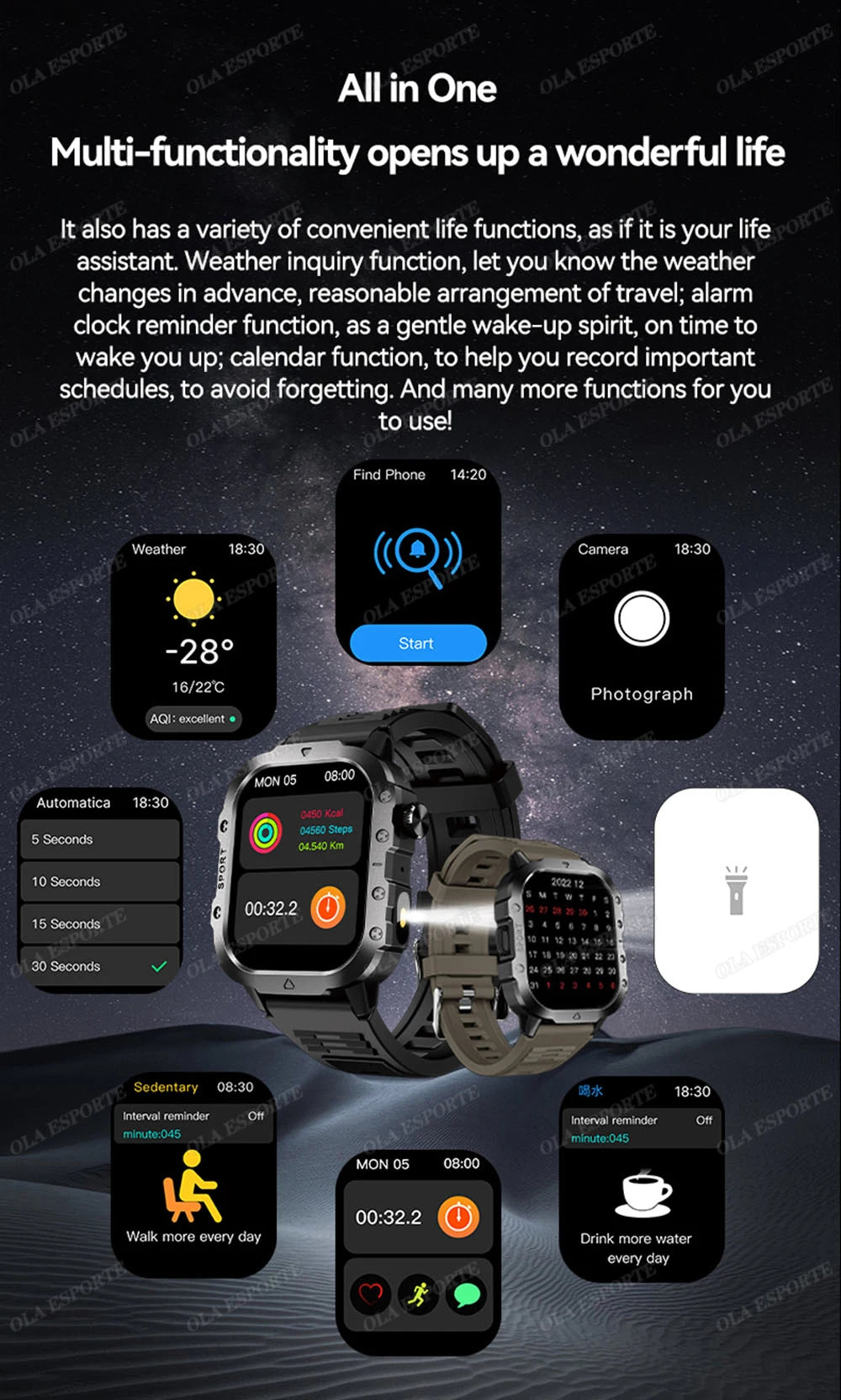 ⌚TitanForce GPS™ 2025 – Montre Intelligente Militaire Étanche, Sport & Santé | Homme Aventure & Performance