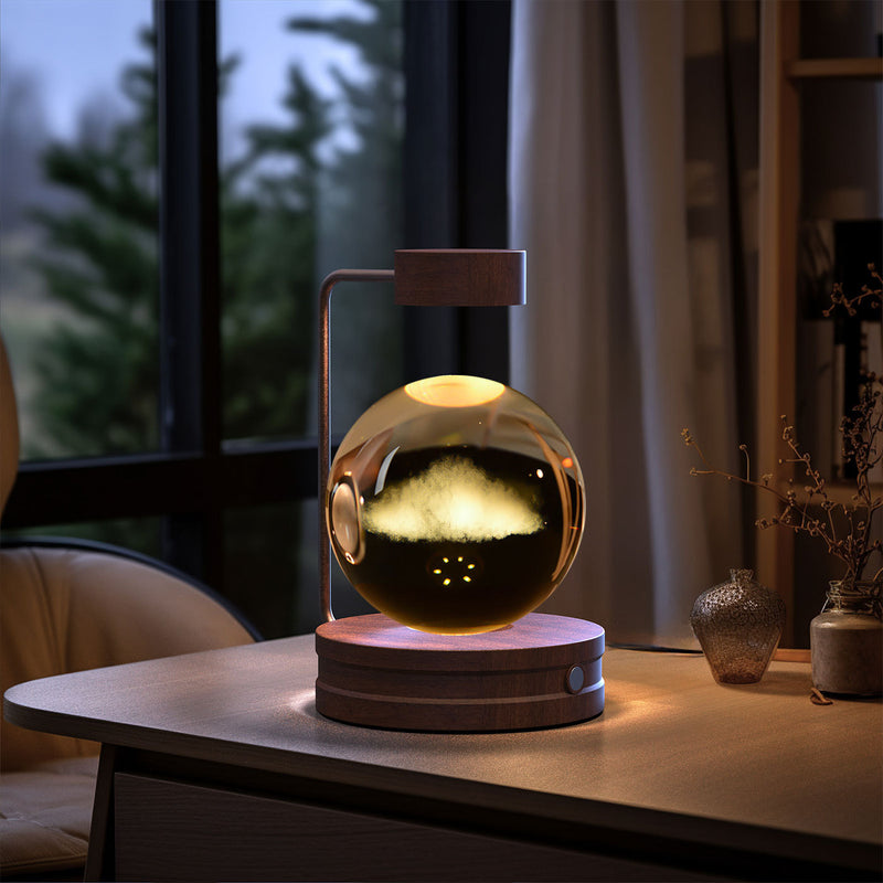 Veilleuse d'intérieur en forme de dinosaure cosmique avec boule de cristal, alimentée par USB, idéale pour une table de chevet ou comme cadeau d'anniversaire