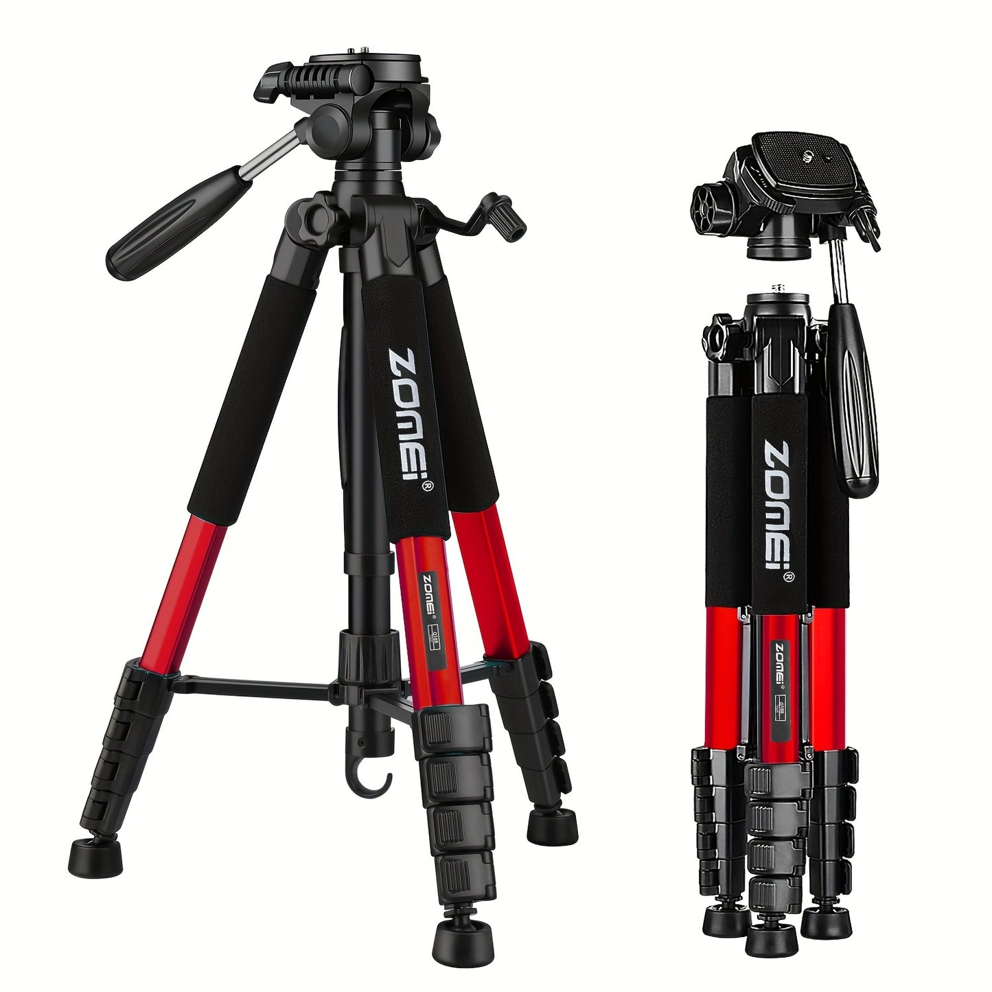 Trépied ZOMEI RED Q188 – Stabilité Pro, Polyvalence Totale pour Canon Nikon, Trépied pour Téléphone 74" Trépied Léger pour Appareil Photo Reflex Numérique avec Tête Amovible