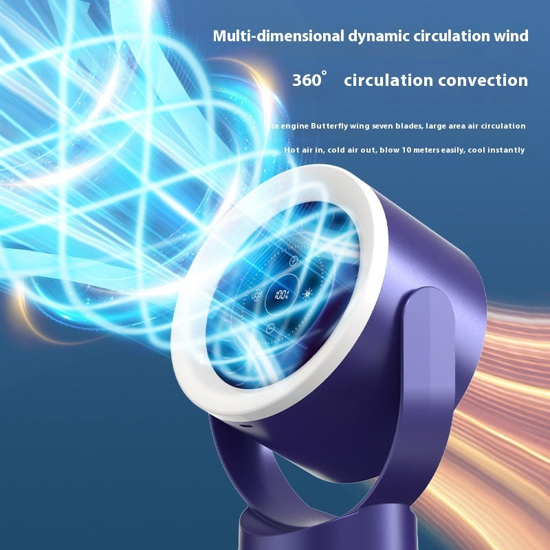 Ventilateur de bureau réglable, rechargeable, montage mural, affichage LED, circulation de l'air, refroidissement, USB