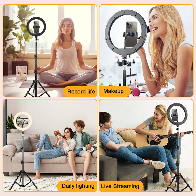 💡📸 Anneau Lumineux LED 10" avec Trépied 43" – Brillez Comme Jamais ! Trépied extensible, support de téléphone