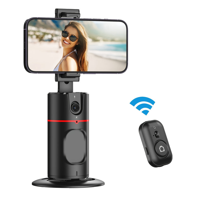 Trépied Auto Face Tracking – Votre Caméraman Personnel Support de caméra de téléphone 100 % intelligent, rotation à 360 °, support de suivi de téléphone intelligent avec contrôle gestuel à distance pour vlog, streaming, vidéo
