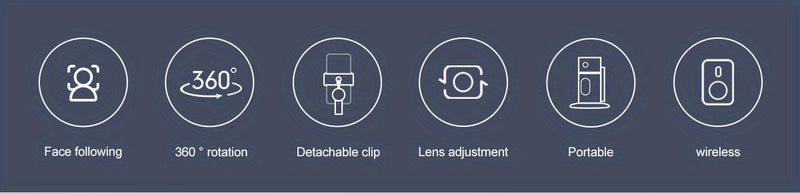 Trépied Auto Face Tracking – Votre Caméraman Personnel Support de caméra de téléphone 100 % intelligent, rotation à 360 °, support de suivi de téléphone intelligent avec contrôle gestuel à distance pour vlog, streaming, vidéo