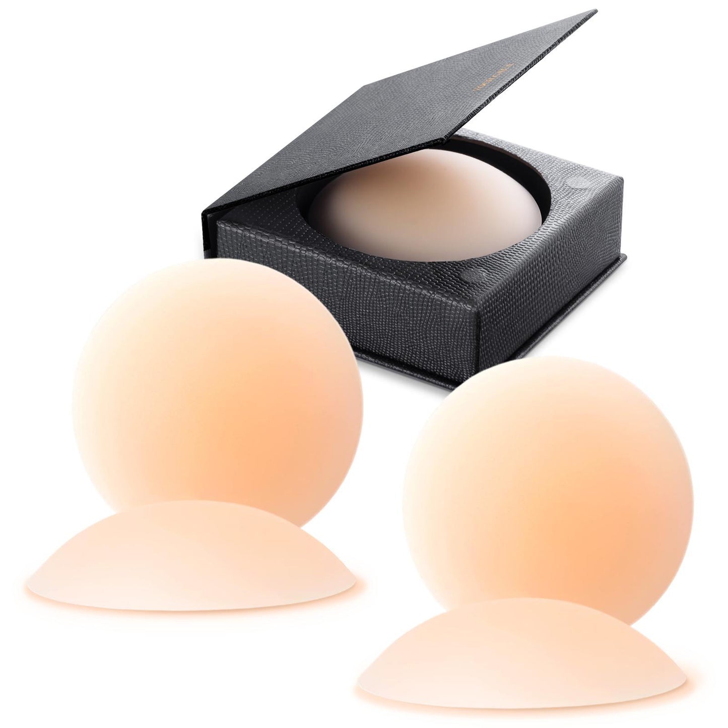 Cache-tétons adhésifs en silicone transparent et sans couture pour femmes, 2 paires, réutilisables, pétales de poitrine collants