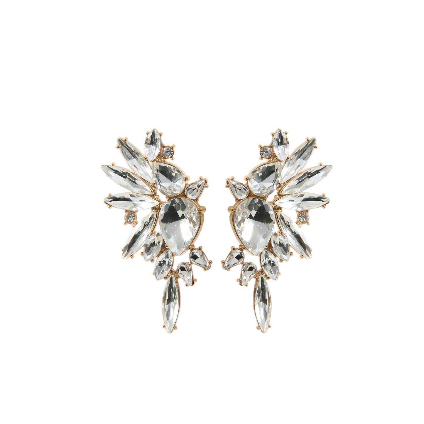 Boucles d'oreilles géométriques en verre, luxueuses et colorées, entièrement ornées de bijoux