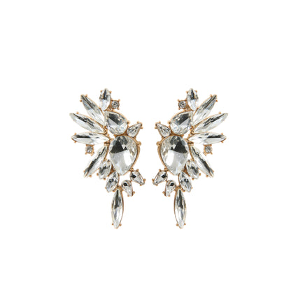 Boucles d'oreilles géométriques en verre, luxueuses et colorées, entièrement ornées de bijoux