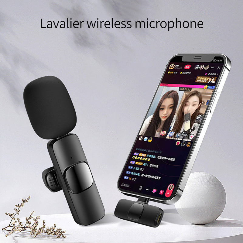 Microphone cravate sans fil, mini micro portable pour enregistrement audio et vidéo, pour iPhone, Android, batterie longue durée, diffusion en direct, jeux