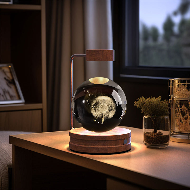 Veilleuse d'intérieur en forme de dinosaure cosmique avec boule de cristal, alimentée par USB, idéale pour une table de chevet ou comme cadeau d'anniversaire