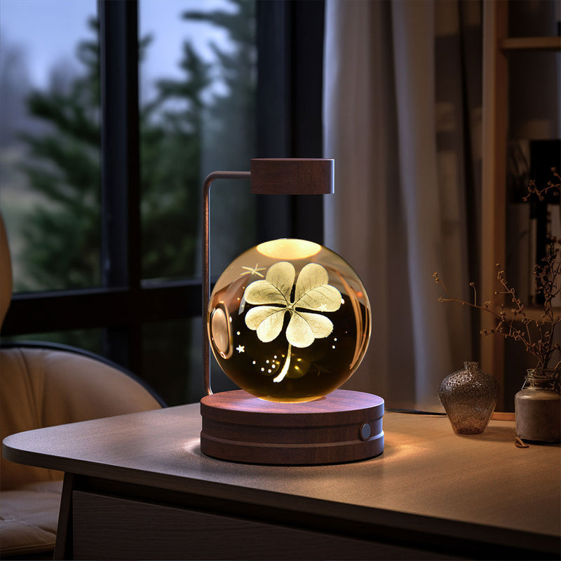 Veilleuse d'intérieur en forme de dinosaure cosmique avec boule de cristal, alimentée par USB, idéale pour une table de chevet ou comme cadeau d'anniversaire