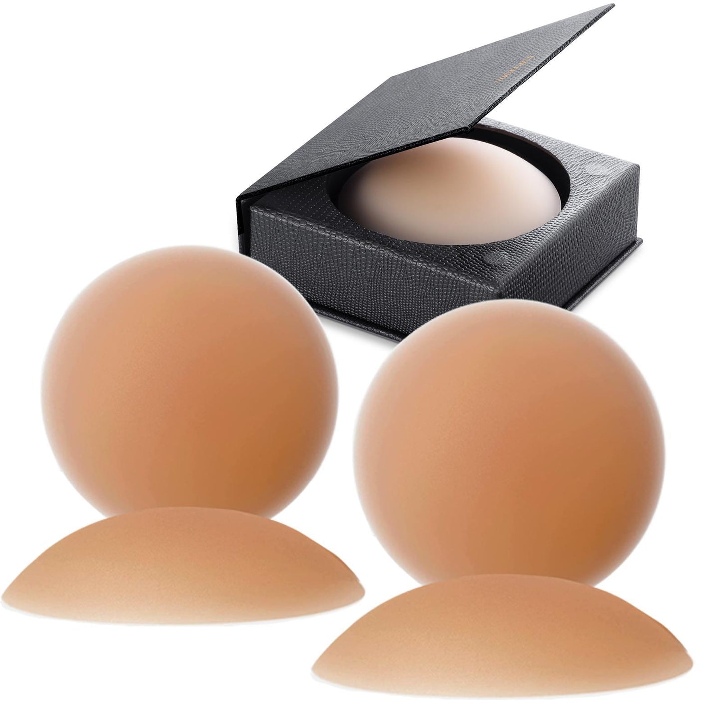 Cache-tétons adhésifs en silicone transparent et sans couture pour femmes, 2 paires, réutilisables, pétales de poitrine collants