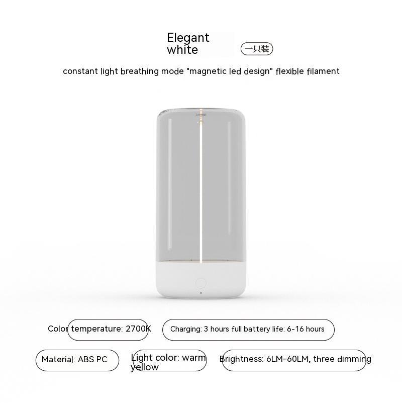 Nouvelle lampe de camping LED rechargeable de type C, veilleuse portable, haute transparence et anti-chute, éclairage d'ambiance créatif