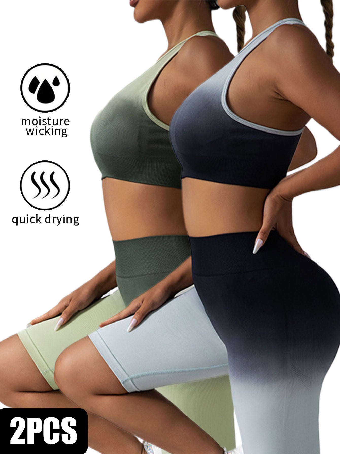 Lot de 2 soutiens-gorge de sport dos en Y pour femmes, bretelles fines spaghetti, soutiens-gorge d'entraînement, soutiens-gorge de yoga rembourrés sans armatures