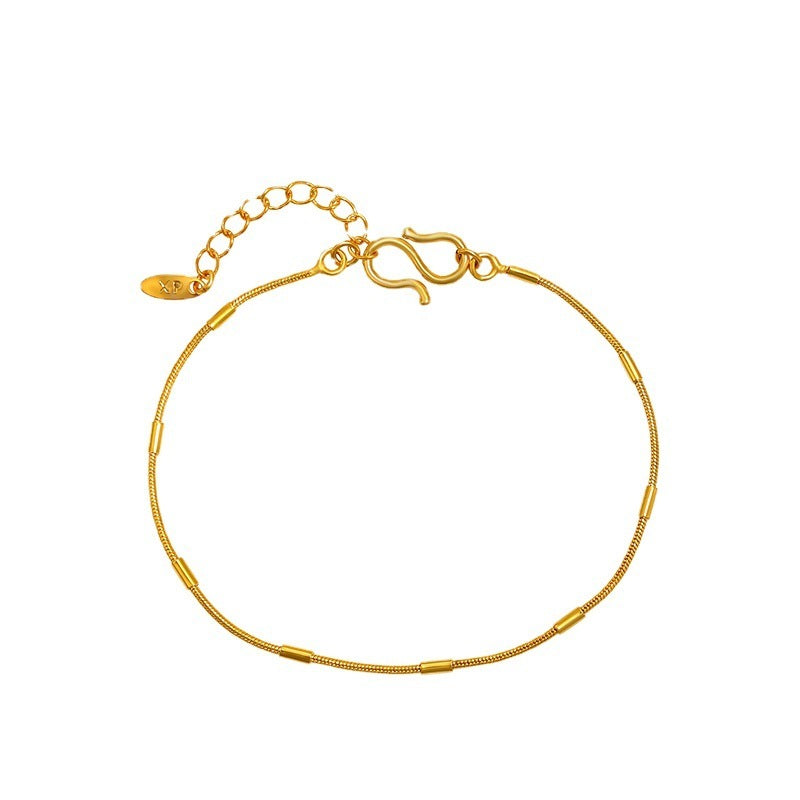 Bracelet en alliage de bambou simple pour femme, design tendance et original