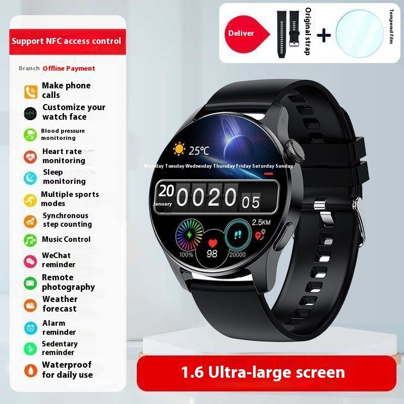 Montre connectée de sport pour homme avec moniteur de pression artérielle et Bluetooth