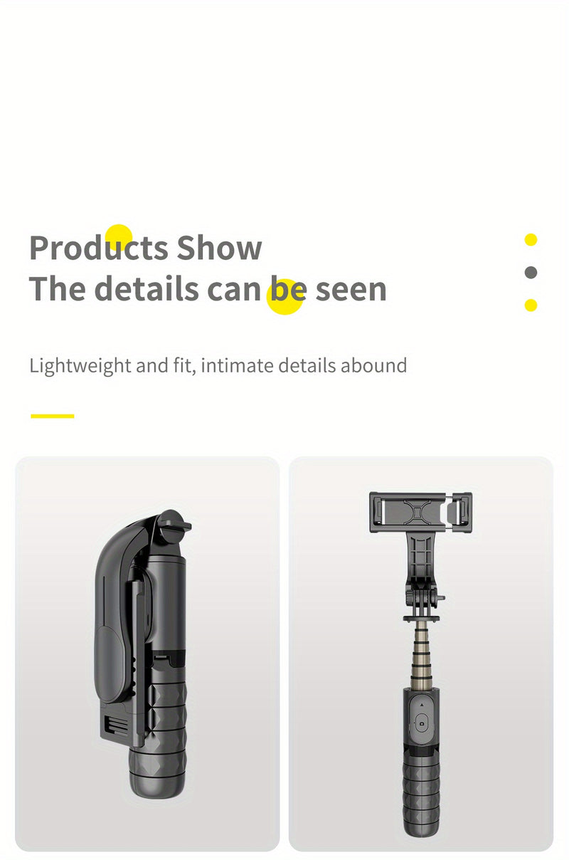 📸 Selfie Stick &amp; Trépied Compact en Aluminium – Tout-en-un avec Télécommande Sans Fil