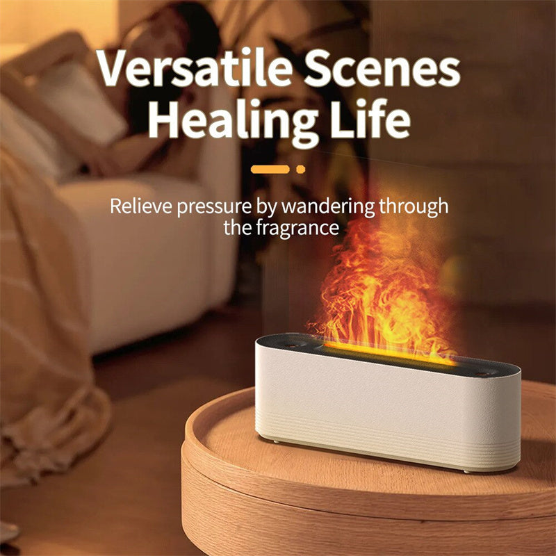 Humidificateur d'air ultrasonique à flamme, diffuseur d'arômes à 7 couleurs, brumisateur à LED, huile essentielle, parfum d'ambiance, décoration de bureau et de maison