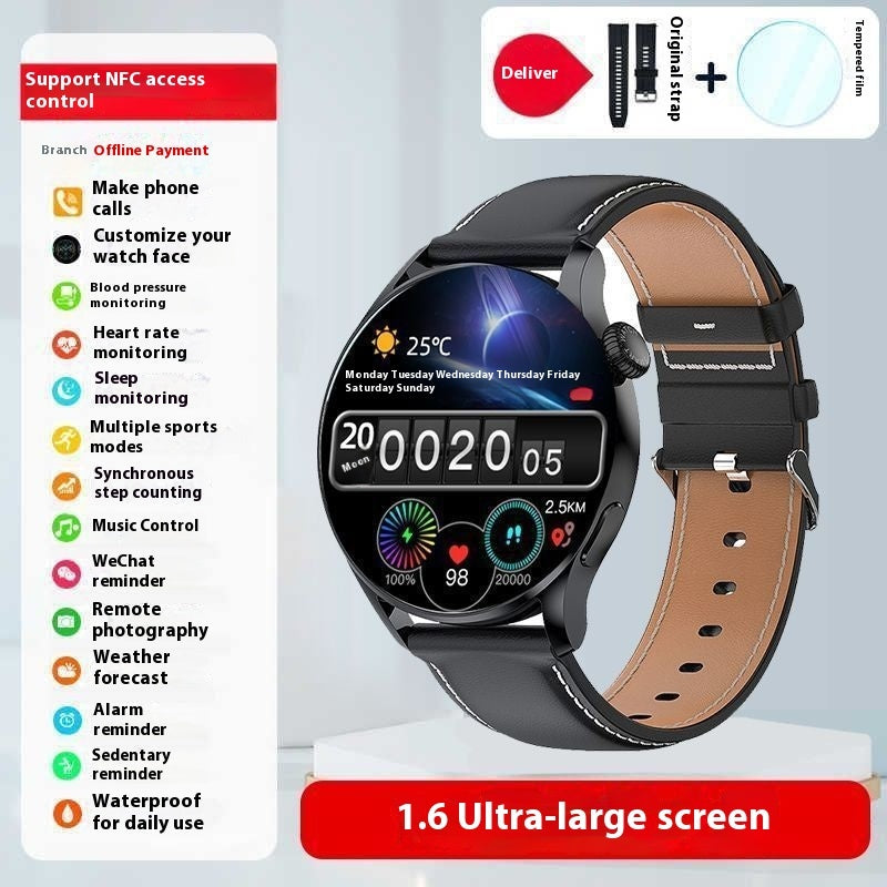 Montre connectée de sport pour homme avec moniteur de pression artérielle et Bluetooth