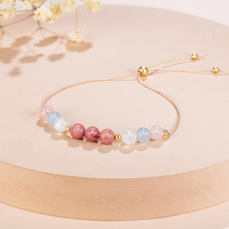 Bracelet en pierre de lune naturelle pour femme, réglable, fine sangle de transport
