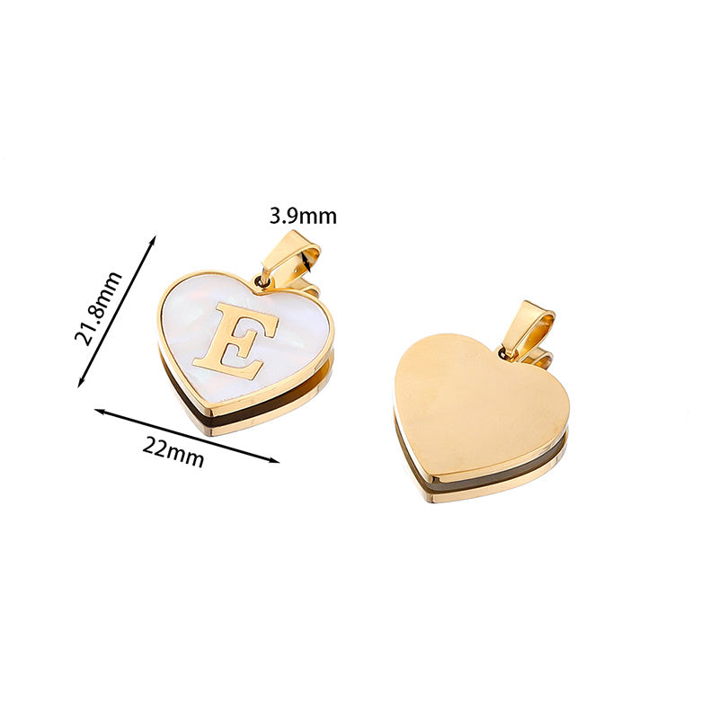 Collier 26 lettres en forme de cœur, coquillage blanc, chaîne de clavicule, tendance, personnalisé, bijoux pour femmes, Saint-Valentin