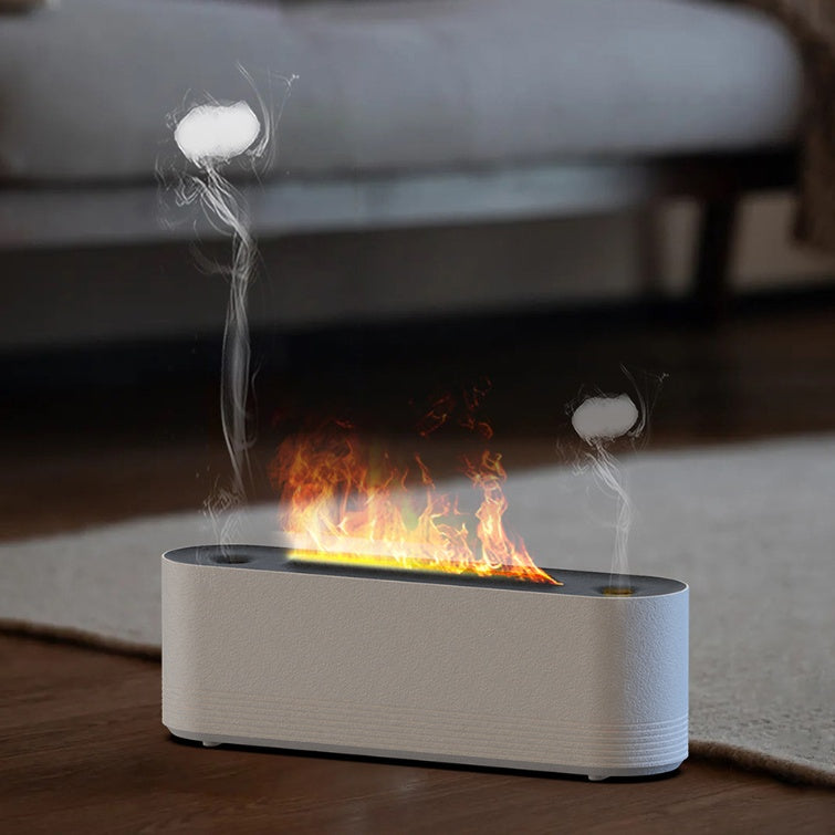 Humidificateur d'air ultrasonique à flamme, diffuseur d'arômes à 7 couleurs, brumisateur à LED, huile essentielle, parfum d'ambiance, décoration de bureau et de maison