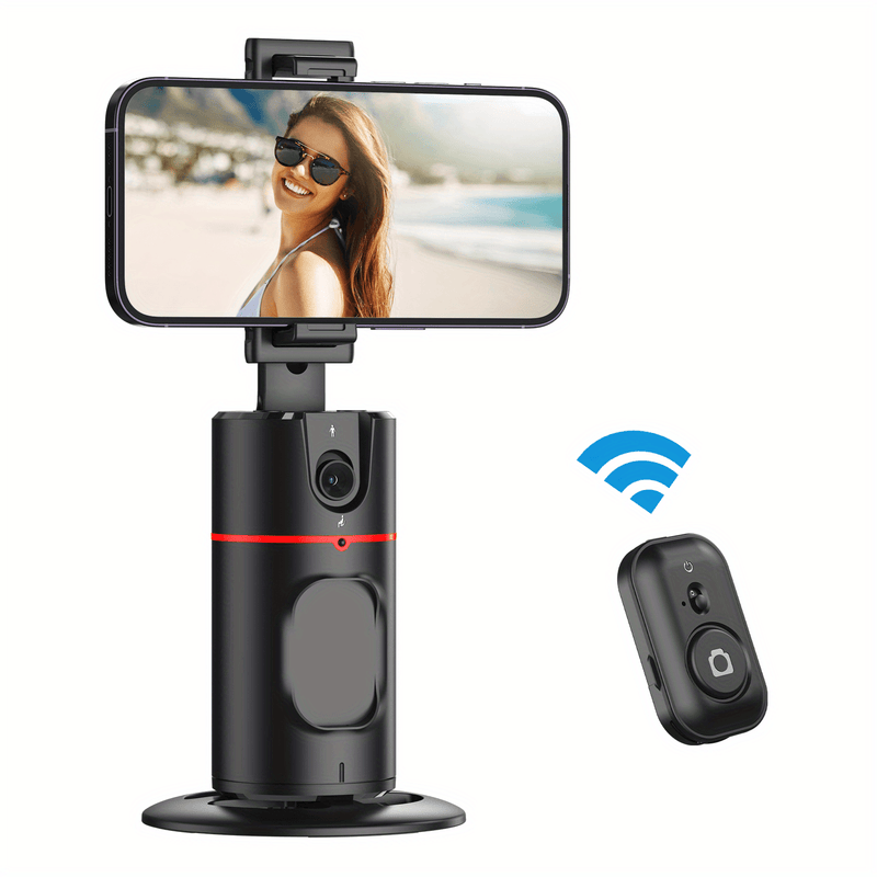 Trépied Auto Face Tracking – Votre Caméraman Personnel Support de caméra de téléphone 100 % intelligent, rotation à 360 °, support de suivi de téléphone intelligent avec contrôle gestuel à distance pour vlog, streaming, vidéo