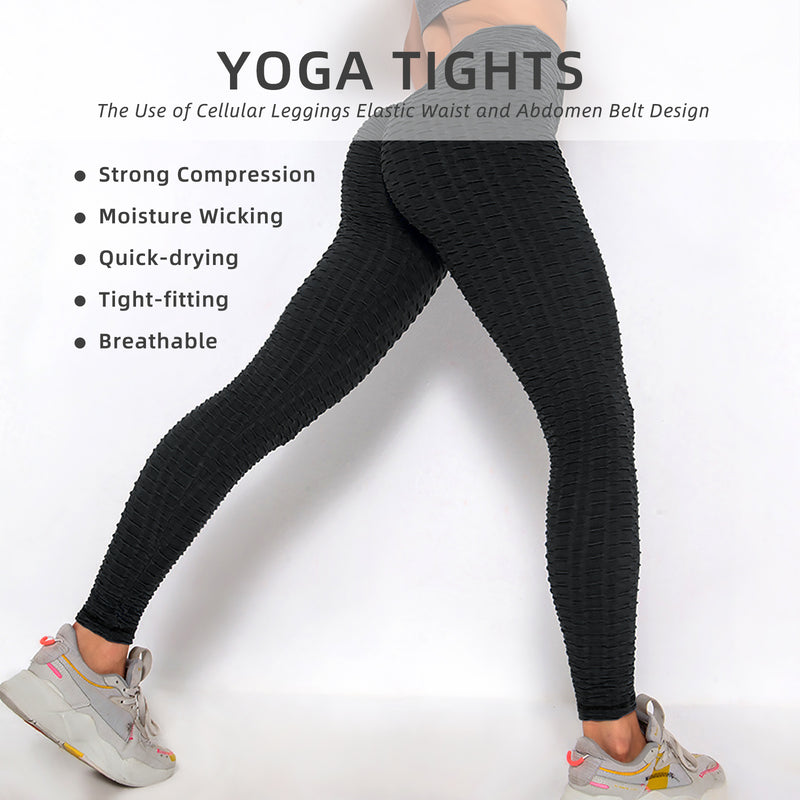 Leggings TIK Tok pour femmes, leggings texturés à bulles, pantalons de yoga rehausseurs de fesses, noir, Amazon Banned