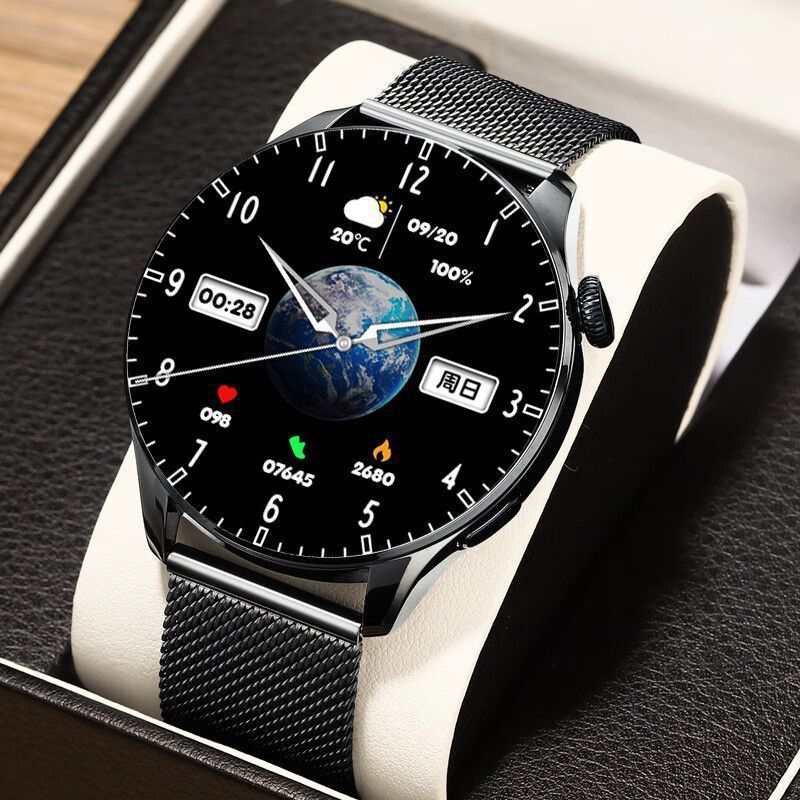 Montre connectée de sport pour homme avec moniteur de pression artérielle et Bluetooth