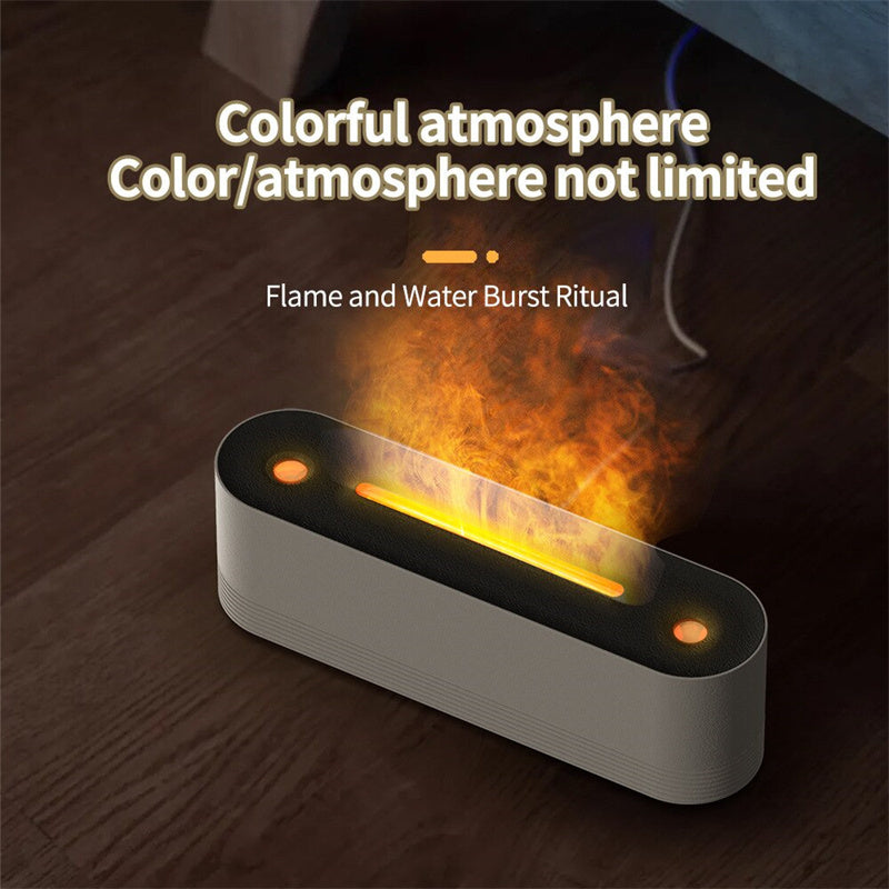Humidificateur d'air ultrasonique à flamme, diffuseur d'arômes à 7 couleurs, brumisateur à LED, huile essentielle, parfum d'ambiance, décoration de bureau et de maison