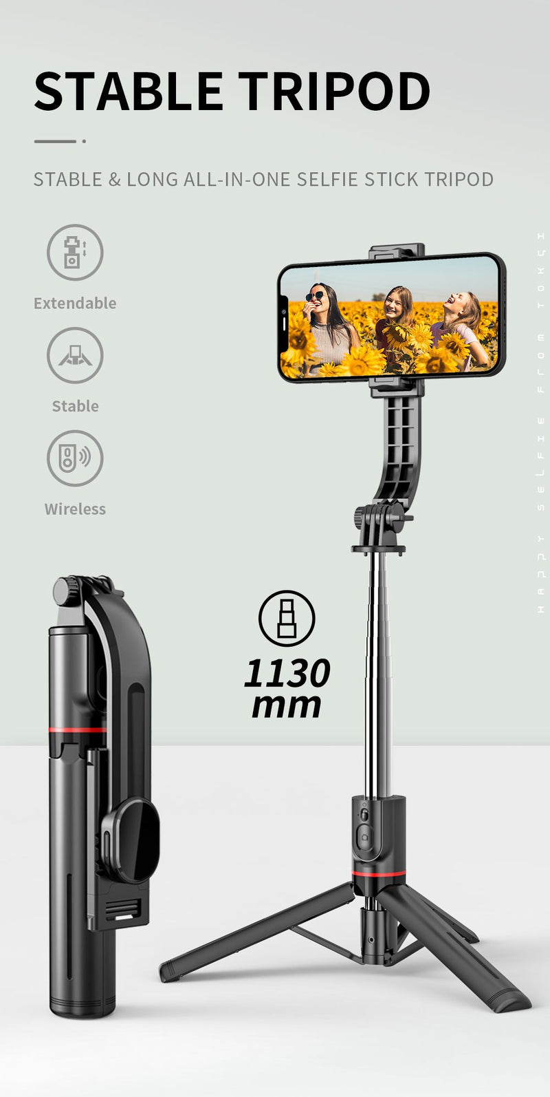 📸 Selfie Stick Trépied 3-en-1 – Capturez Chaque Instant avec Style !