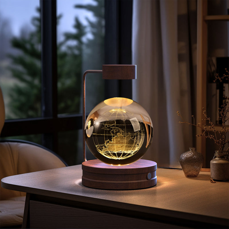 Veilleuse d'intérieur en forme de dinosaure cosmique avec boule de cristal, alimentée par USB, idéale pour une table de chevet ou comme cadeau d'anniversaire