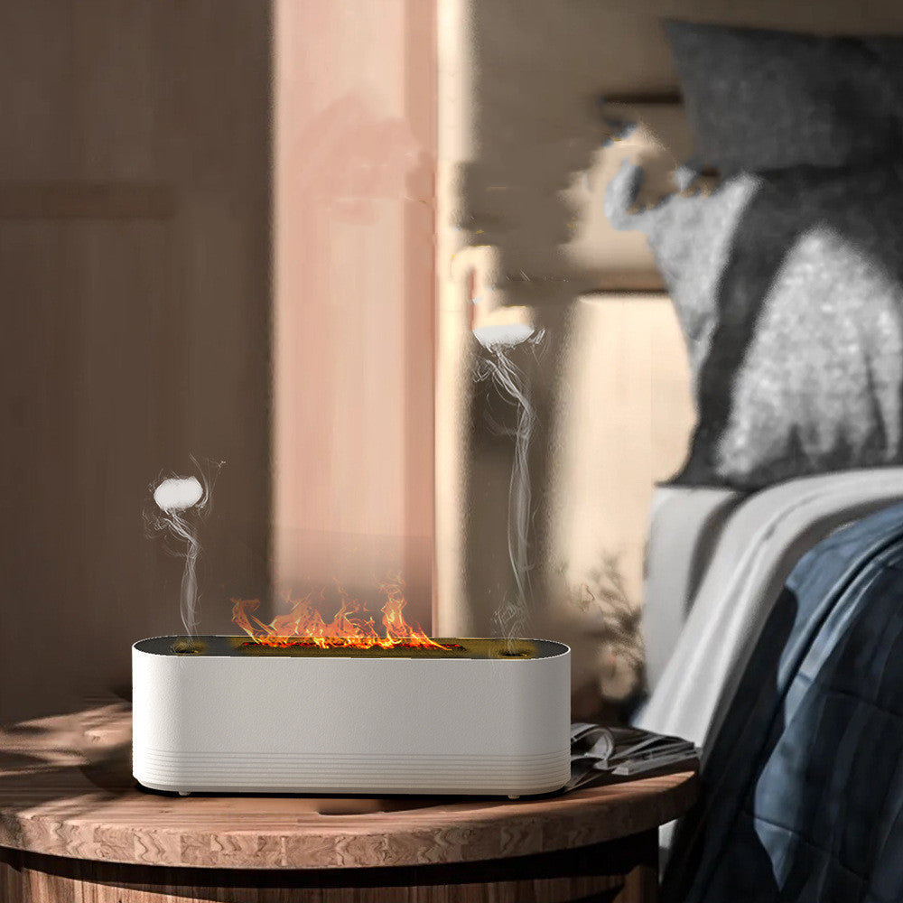 Humidificateur d'air ultrasonique à flamme, diffuseur d'arômes à 7 couleurs, brumisateur à LED, huile essentielle, parfum d'ambiance, décoration de bureau et de maison