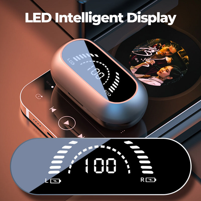 Casque d'écoute à conduction osseuse avec clip d'oreille, compatible Bluetooth 5.2, hi-fi, sans fil, tactile, mains libres, antibruit, avec micro