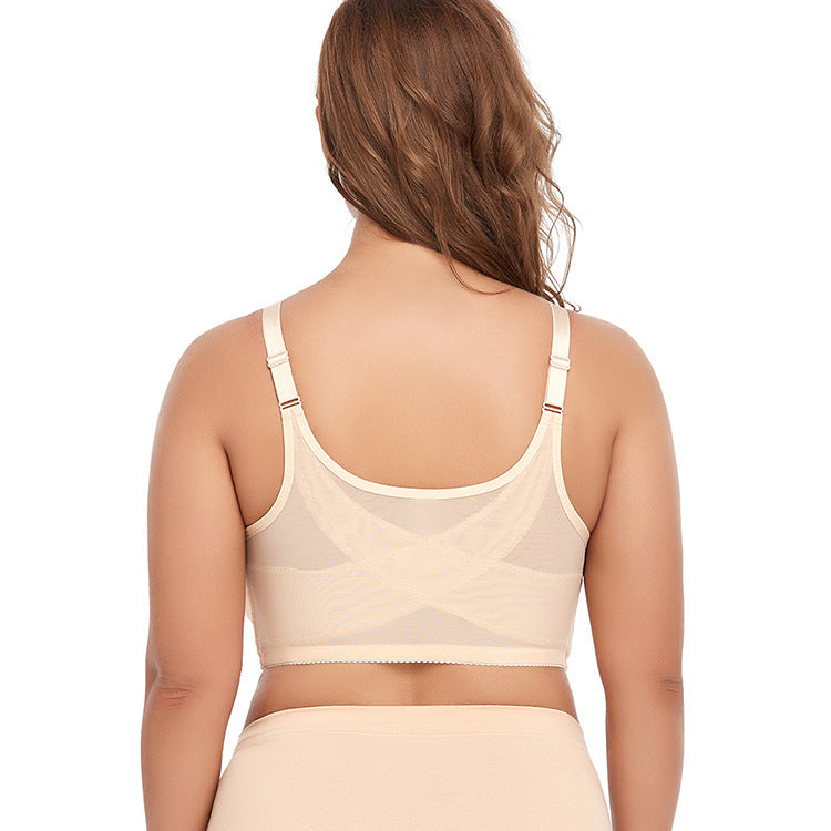Soutien-gorge sans armatures en dentelle, bonnets larges, boutons au premier rang, fin