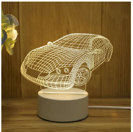 Lampe 3D en acrylique, USB, LED, veilleuse, néon, décoration de Noël, pour la maison, cadeau de Saint-Valentin