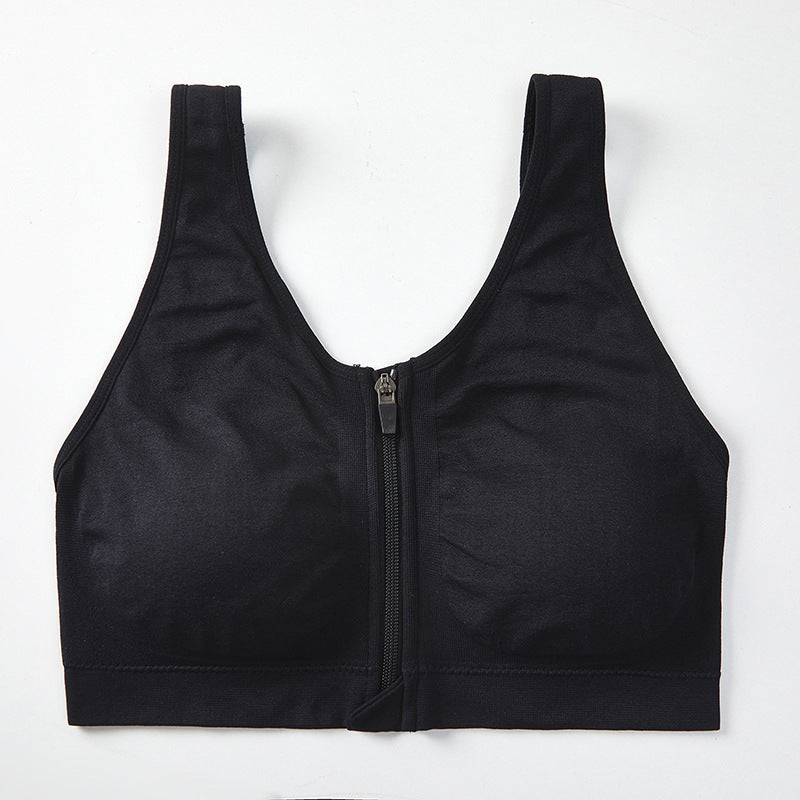 Soutien-gorge de sport à fermeture éclair sur le devant, résistant aux chocs, haute résistance, beauté du dos