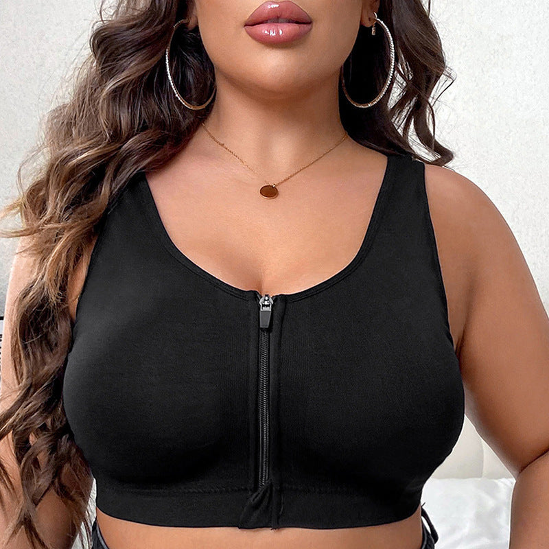 Soutien-gorge de sport à fermeture éclair sur le devant, résistant aux chocs, haute résistance, beauté du dos