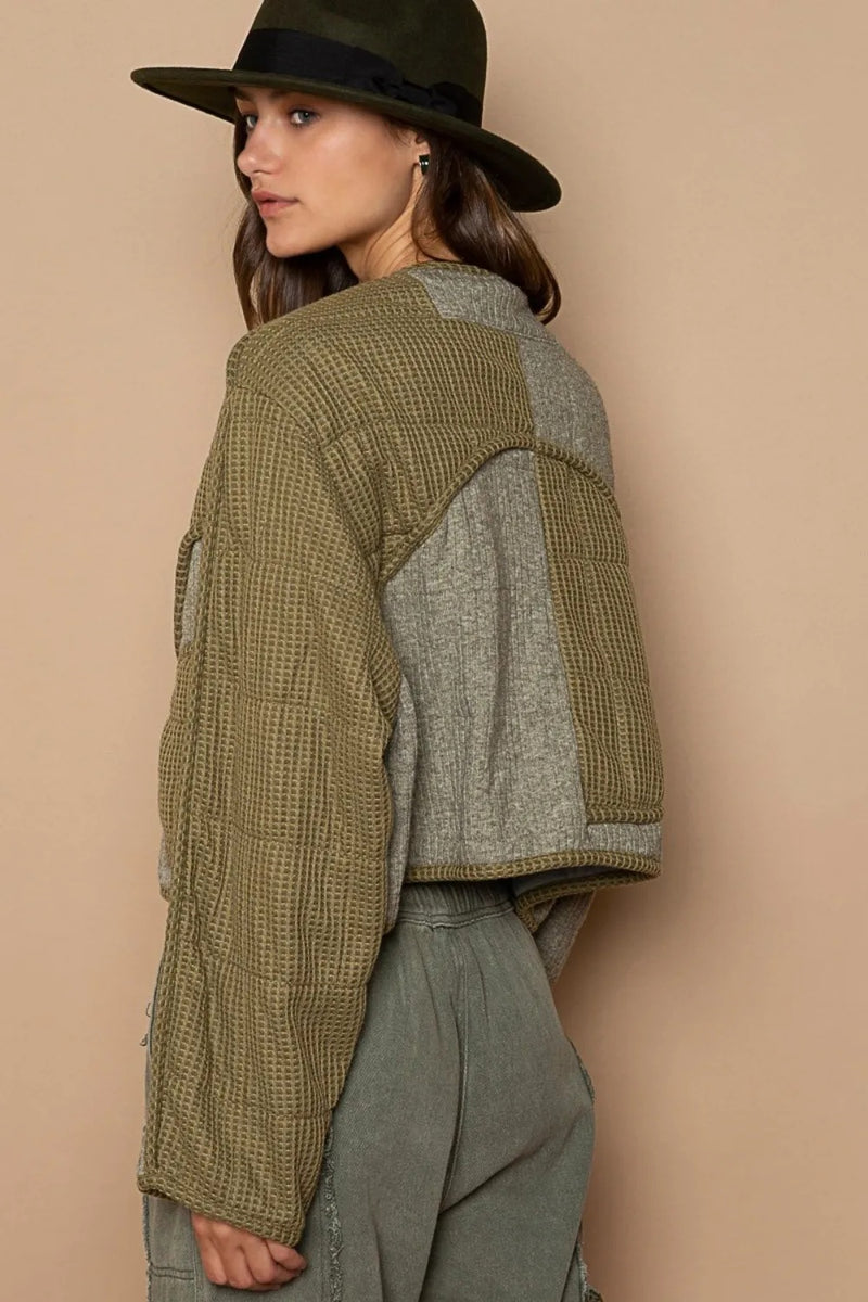 Veste matelassée en tricot avec détails en maille POL